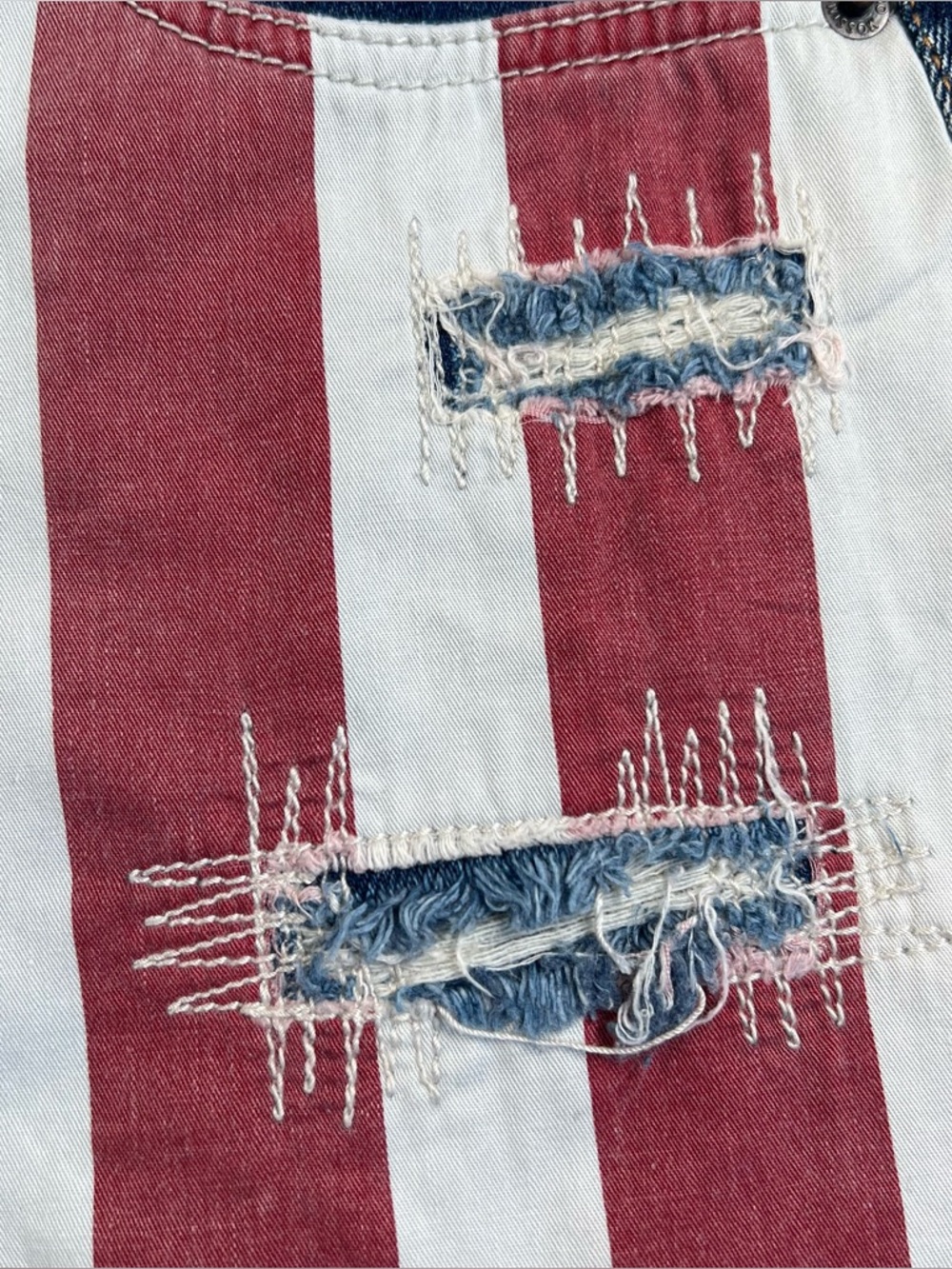 Denim Shorts America Flag Cut Off Distressed High Rise Summer Mossimo Women's 10 - Picture 5 of 9